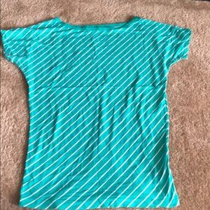 Green and white striped tunic